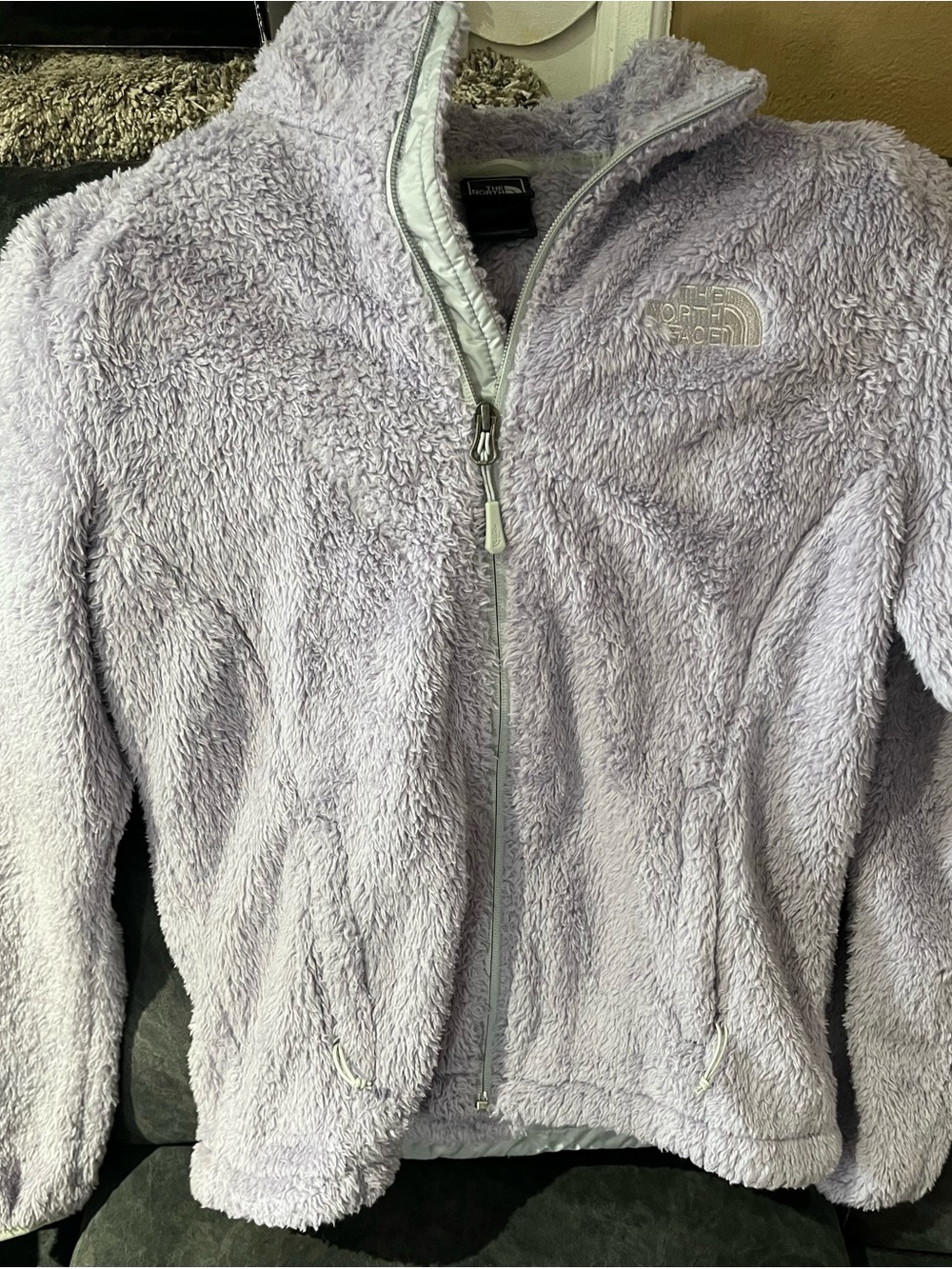 The North Face' Plush Zip-Up Jacket in Light Lavender